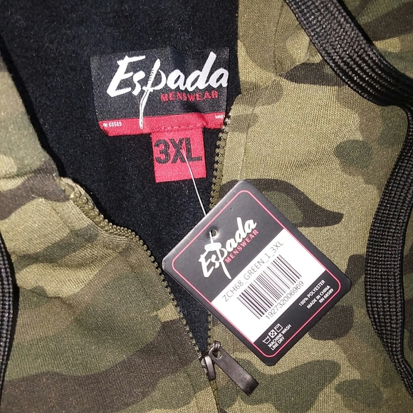 Nwt espada mens sherpa lined hoodie camo 3xl - Picture 3 of 3